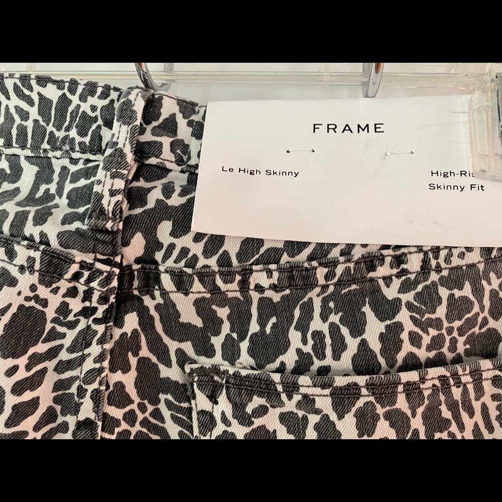 Frame Animal print High rise skinny jeans size 26